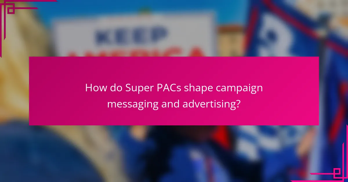 How do Super PACs shape campaign messaging and advertising?
