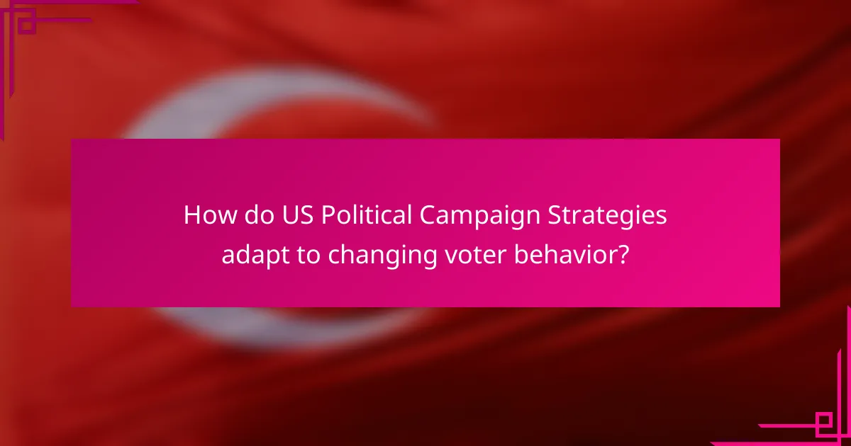 How do US Political Campaign Strategies adapt to changing voter behavior?