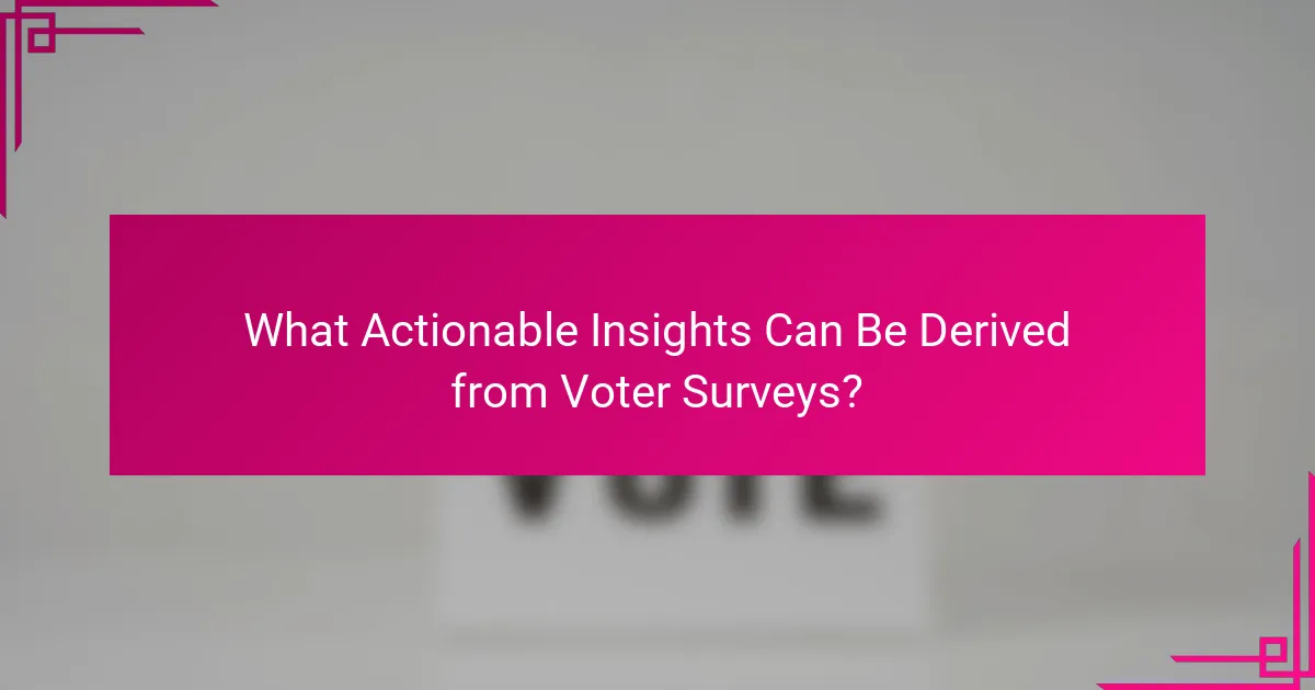 What Actionable Insights Can Be Derived from Voter Surveys?