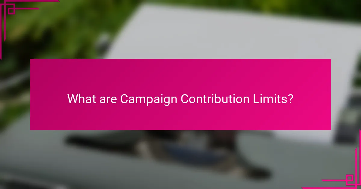 What are Campaign Contribution Limits?