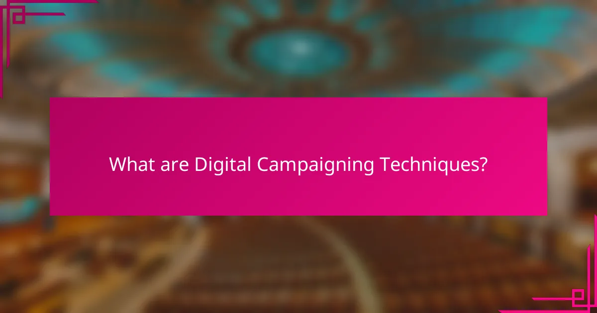 What are Digital Campaigning Techniques?