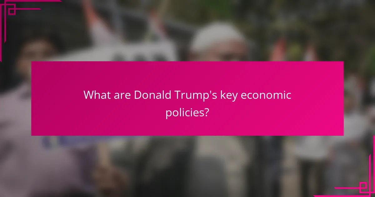 What are Donald Trump's key economic policies?