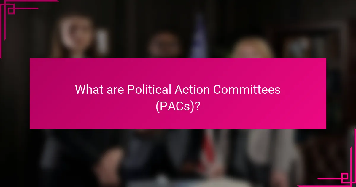 What are Political Action Committees (PACs)?