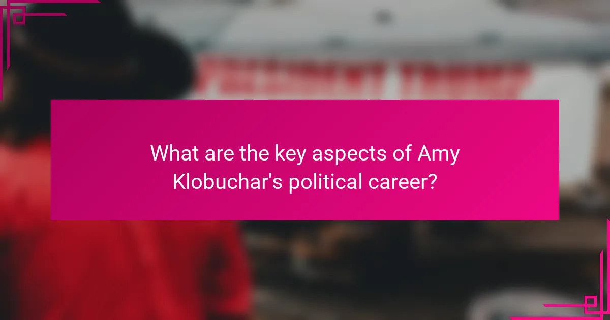 What are the key aspects of Amy Klobuchar's political career?