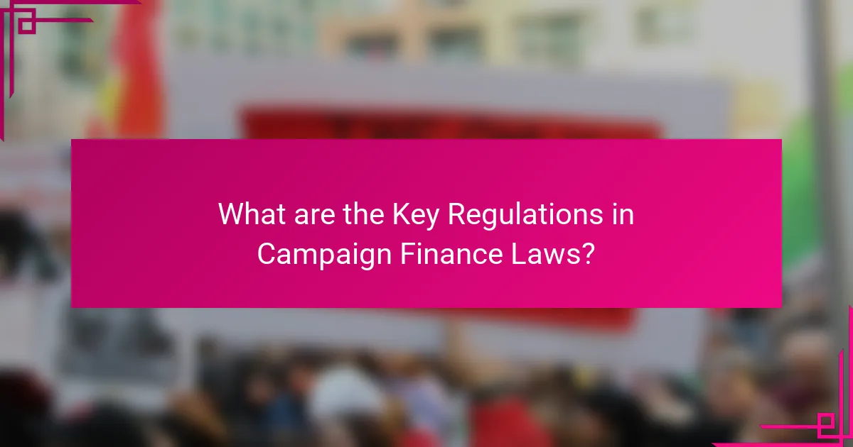 What are the Key Regulations in Campaign Finance Laws?
