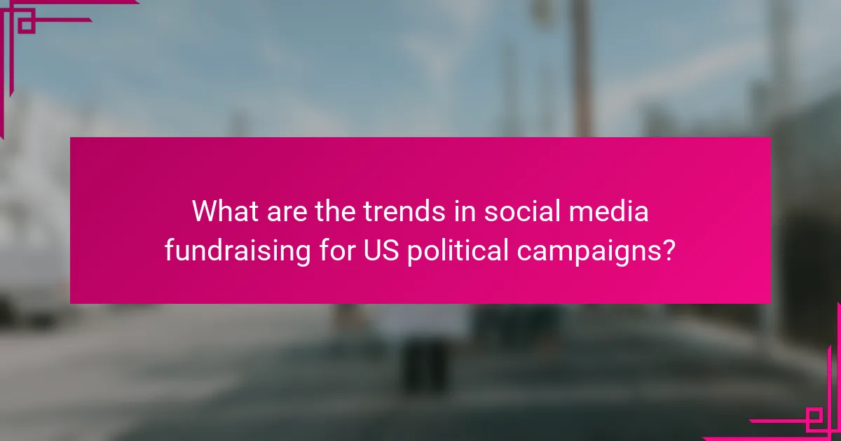 What are the trends in social media fundraising for US political campaigns?