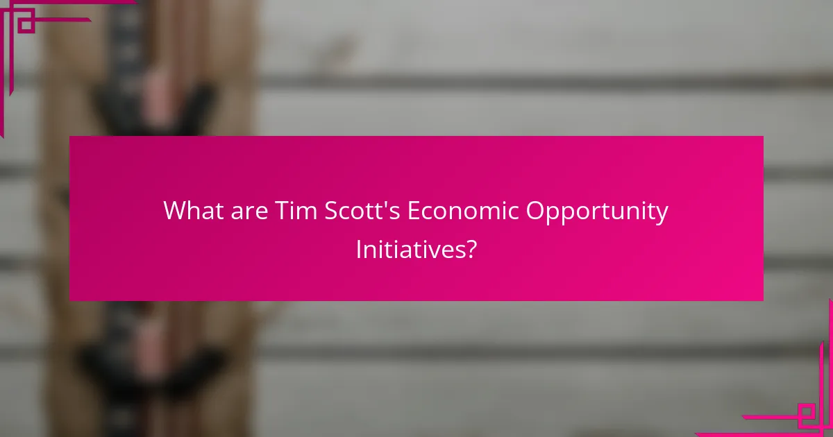 What are Tim Scott's Economic Opportunity Initiatives?