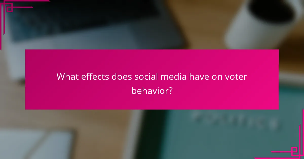 What effects does social media have on voter behavior?