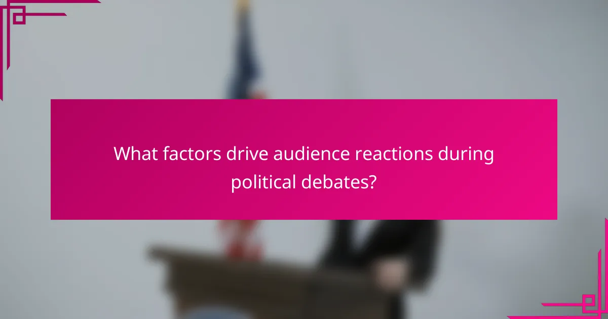 What factors drive audience reactions during political debates?