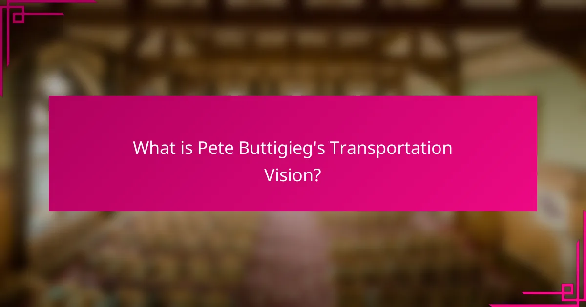 What is Pete Buttigieg's Transportation Vision?