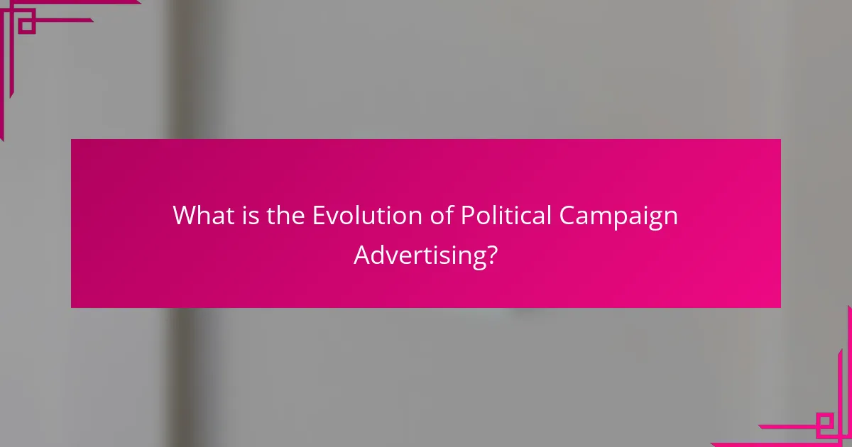 What is the Evolution of Political Campaign Advertising?