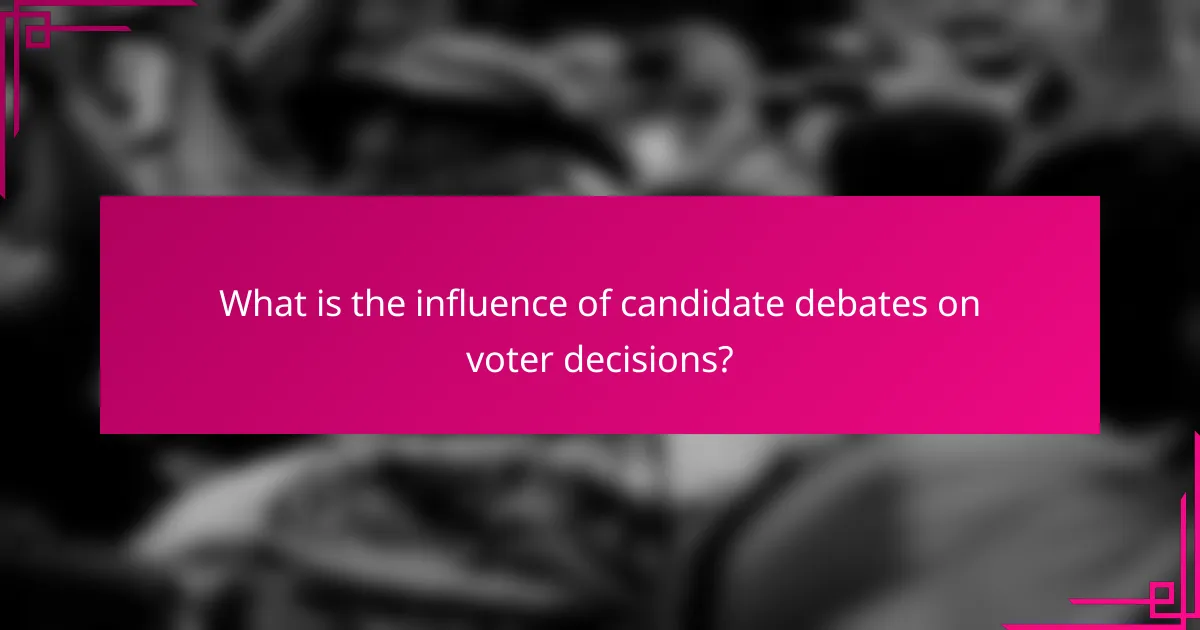 What is the influence of candidate debates on voter decisions?