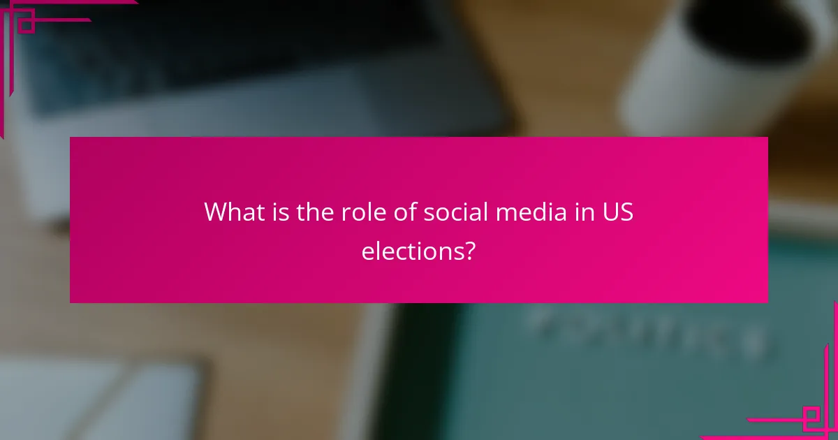 What is the role of social media in US elections?