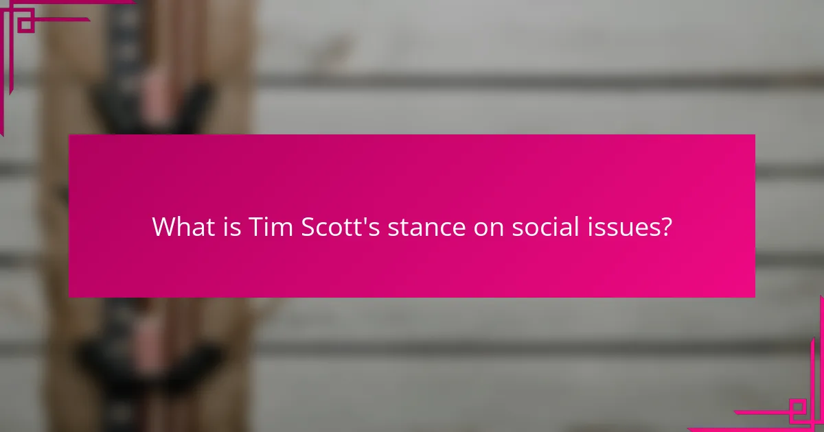 What is Tim Scott's stance on social issues?