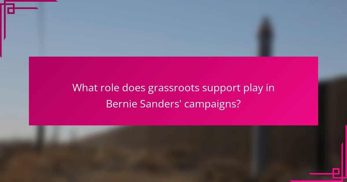 What role does grassroots support play in Bernie Sanders' campaigns?