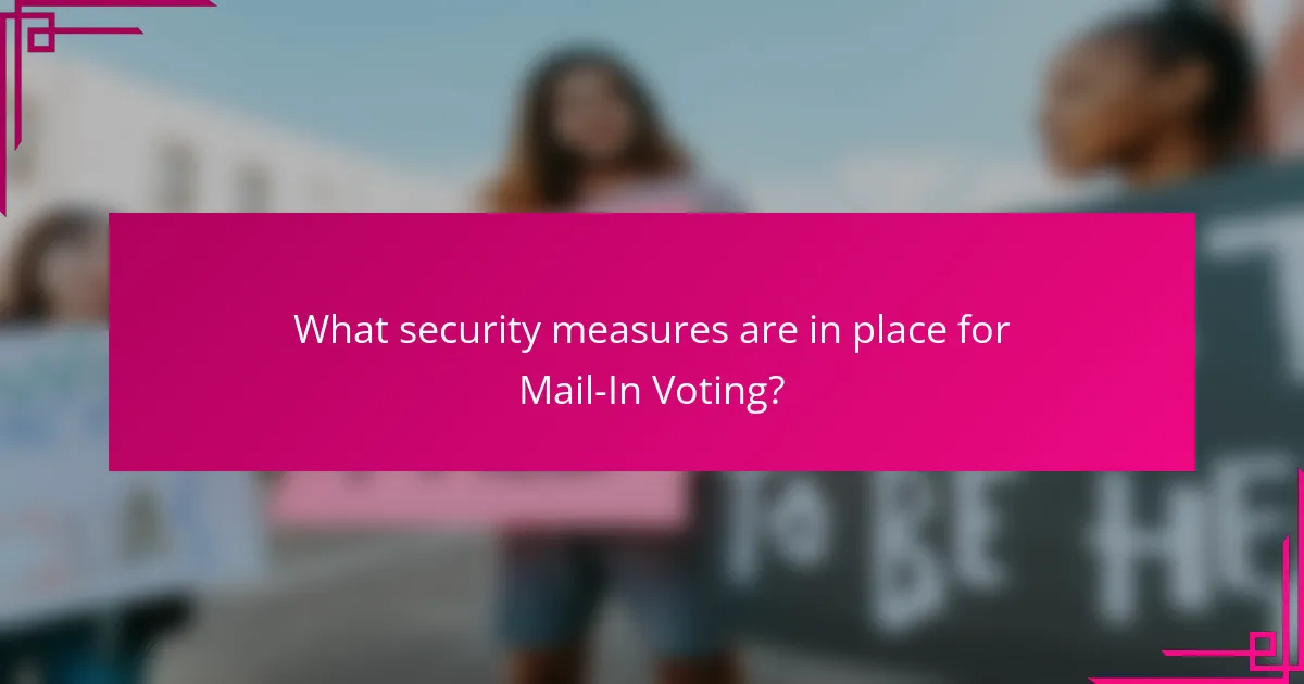What security measures are in place for Mail-In Voting?