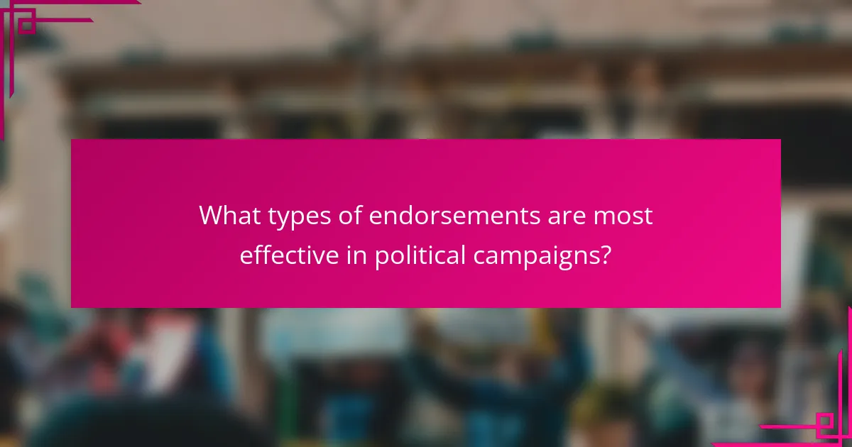 What types of endorsements are most effective in political campaigns?