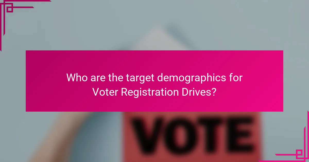Who are the target demographics for Voter Registration Drives?